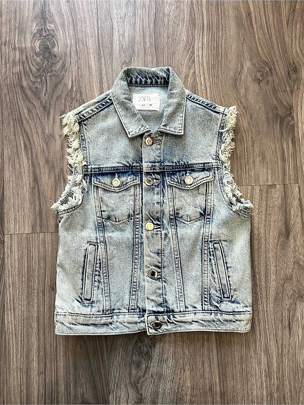 Zara Girls Blue Denim Vest Size 8-9